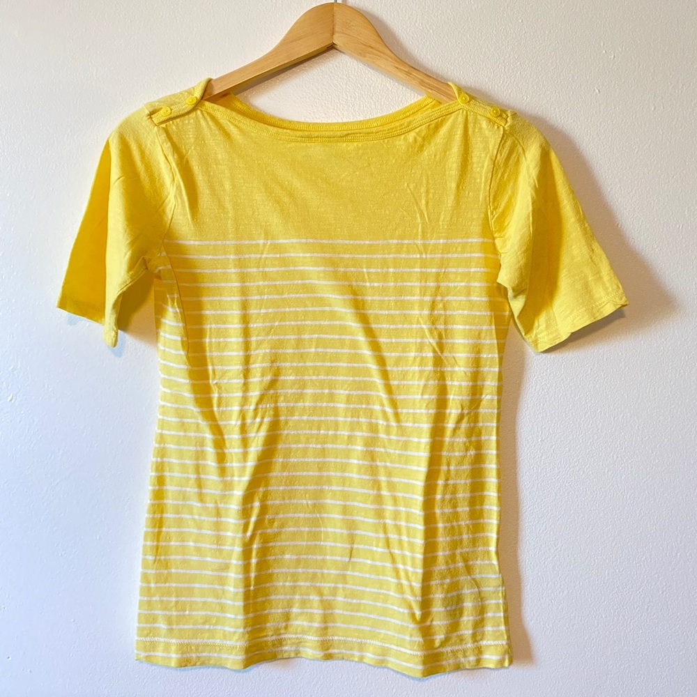 Yellow stripe half sleeve tee